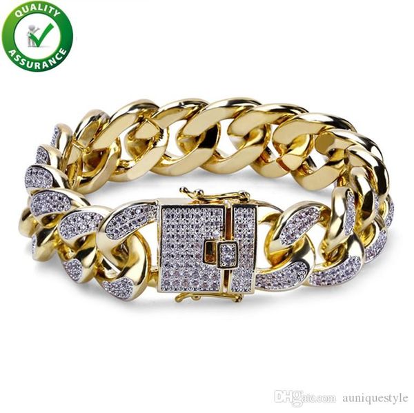 hip hop jewelry men bracelets designer bangle miami cuban cuban chain bracelet 18mm chunky iced out bling gold silver cz fashion, Black
hip hop jewelry men bracelets designer bangle miami cuban cuban chain bracelet 18mm chunky iced out bling gold silver cz fashion, Black