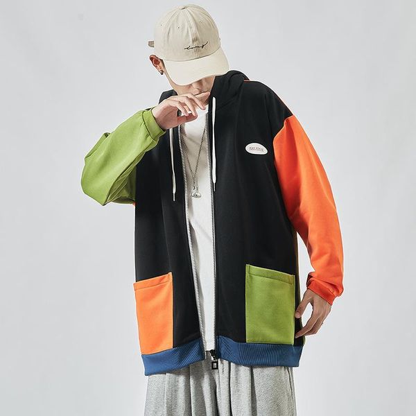 men's hoodies & sweatshirts japanese contrast stitching casual long-sleeved hoodie spring and autumn loose large size cardigan jacket s, Black
men's hoodies & sweatshirts japanese contrast stitching casual long-sleeved hoodie spring and autumn loose large size cardigan jacket s, Black