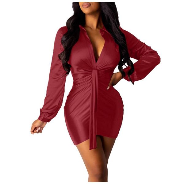 casual dresses lady's wine red mini dress v neck above knee lapel pleated long sleeve drawstring turn-down collar vestidos, Black;gray
casual dresses lady's wine red mini dress v neck above knee lapel pleated long sleeve drawstring turn-down collar vestidos, Black;gray