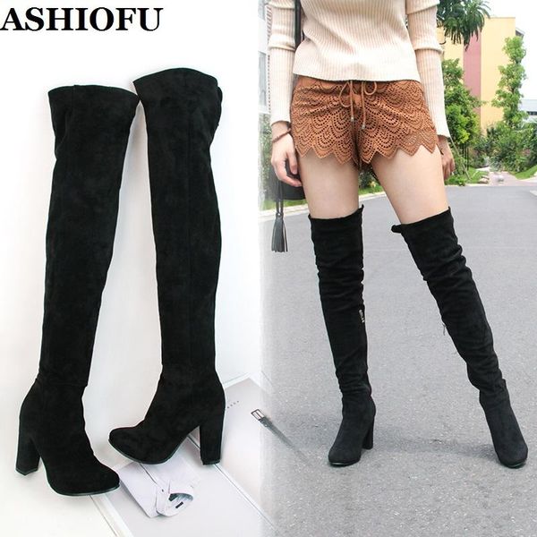 boots ashiofu handmade ladies chunky heel thigh high party prom winter over-the-knee shortplush evening fashion long, Black
boots ashiofu handmade ladies chunky heel thigh high party prom winter over-the-knee shortplush evening fashion long, Black