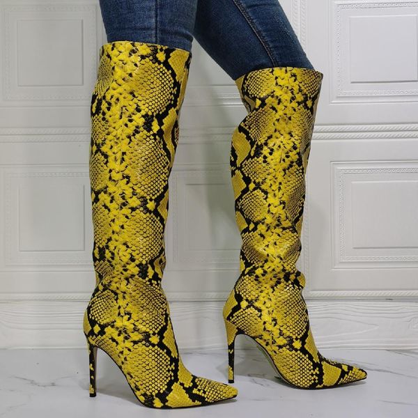 boots yellow snakeskin woman pointed toe to long boots slide in thin heels on the knee custom high python other colors je87, Black
boots yellow snakeskin woman pointed toe to long boots slide in thin heels on the knee custom high python other colors je87, Black