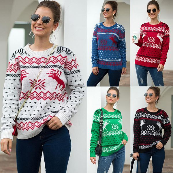 womens snowflake deer christmas sweater long sleeve o ncek white invierno casual jumper female pullover festival, White;black
womens snowflake deer christmas sweater long sleeve o ncek white invierno casual jumper female pullover festival, White;black
