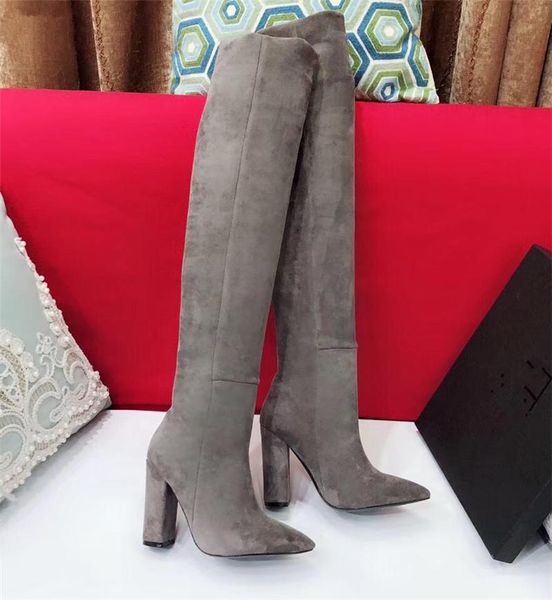 botas de couro de camurça botas inverno senhoras moda pico saltos inferiores sapatos sobre o joelho coxa alta bota, Black
botas de couro de camurça botas inverno senhoras moda pico saltos inferiores sapatos sobre o joelho coxa alta bota, Black