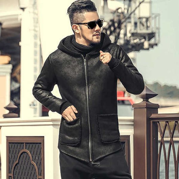 est british men's jacket winter hooded fur coat black jacket men biker motorcycle leatherjacket f8213 211009
est british men's jacket winter hooded fur coat black jacket men biker motorcycle leatherjacket f8213 211009