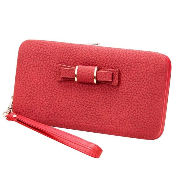 wallets fashion women pu leather clutch purse cash phone cards holder case -wt, Red;black 
wallets fashion women pu leather clutch purse cash phone cards holder case -wt, Red;black