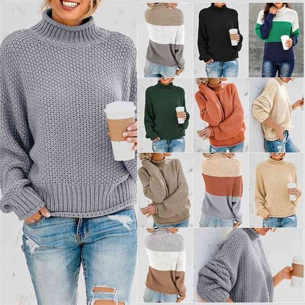 new winter turtleneck sweater women's color matching bat long sleeve pullover 270118, White;black
new winter turtleneck sweater women's color matching bat long sleeve pullover 270118, White;black