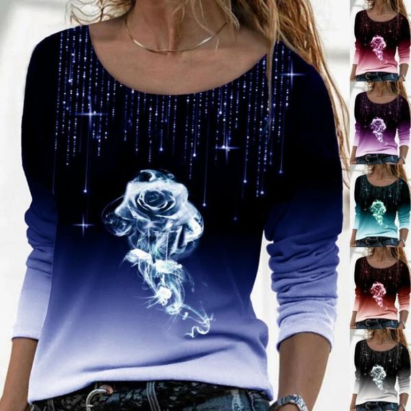 women's t-shirt plus size shirts women autumn and winter loose long sleeved round collar floral printed t-shirts, White
women's t-shirt plus size shirts women autumn and winter loose long sleeved round collar floral printed t-shirts, White