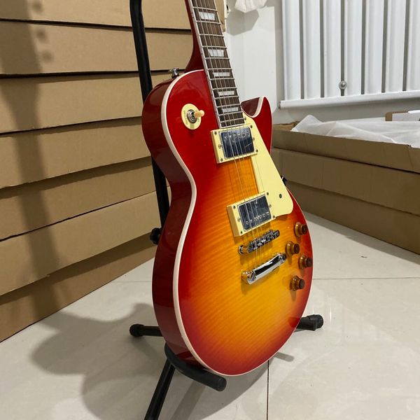 cherry sunburst standard electric guitar chrome hardware factory direct mahogany material
cherry sunburst standard electric guitar chrome hardware factory direct mahogany material