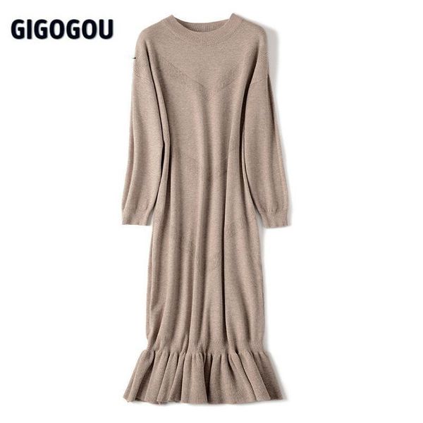 casual dresses gigogou pure loose straight dress women winter autumn thick knit sweater korean fashion mermaid maxi midi, Black;gray
casual dresses gigogou pure loose straight dress women winter autumn thick knit sweater korean fashion mermaid maxi midi, Black;gray