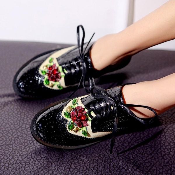 dress shoes womens round toe crystal rhinestones bling brogue lace up low heel pumps patent leather vintage wingtip 3styles plus size, Black
dress shoes womens round toe crystal rhinestones bling brogue lace up low heel pumps patent leather vintage wingtip 3styles plus size, Black