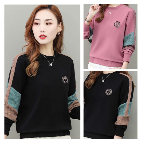 women's sweater spring and autumn thin style women's dress loose cotton round neck foreign reduced age without cap, Black
women's sweater spring and autumn thin style women's dress loose cotton round neck foreign reduced age without cap, Black
