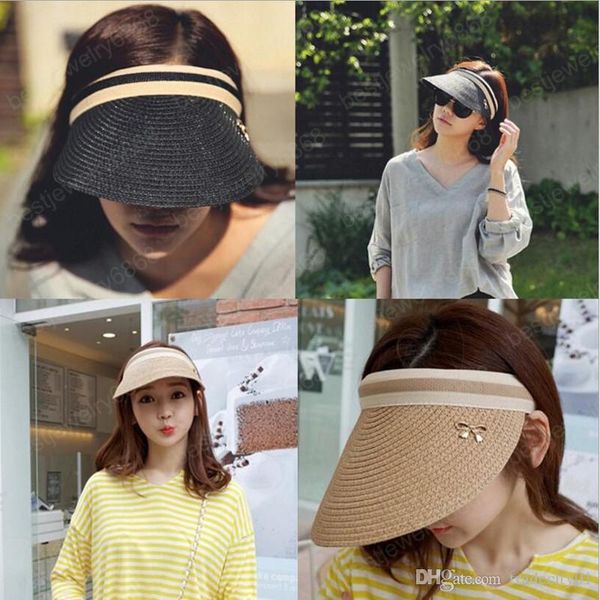 new women's sun hats handmade straw visor caps parent-child summer hat empty beach hat, Blue;gray
new women's sun hats handmade straw visor caps parent-child summer hat empty beach hat, Blue;gray