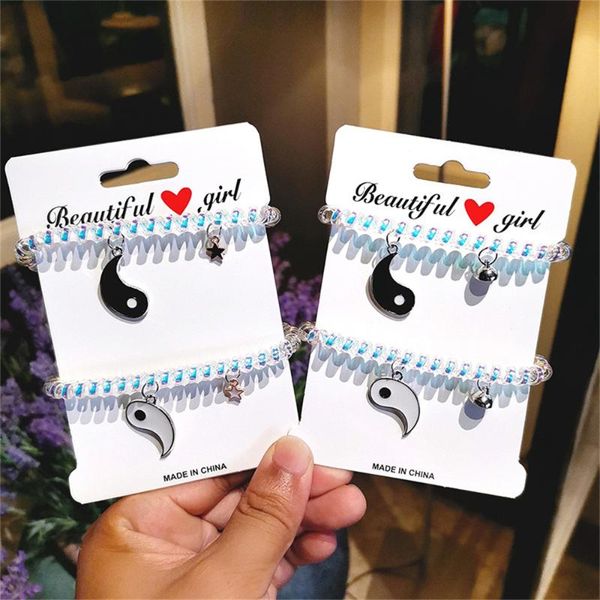link, chain yin yang tai chi magnet attracts lovers bracelet, a pair of female students send girlfriends boyfriend phone line, Black
link, chain yin yang tai chi magnet attracts lovers bracelet, a pair of female students send girlfriends boyfriend phone line, Black