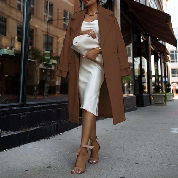 autumn and winter women's wear versatile fashion temperament medium long wool coat, Black;brown
autumn and winter women's wear versatile fashion temperament medium long wool coat, Black;brown