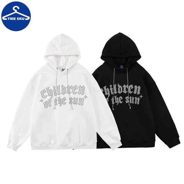 tideeku autumn and winter new american street hooded plush sweater men's diamond minority design loose fashion, Blue;black
tideeku autumn and winter new american street hooded plush sweater men's diamond minority design loose fashion, Blue;black