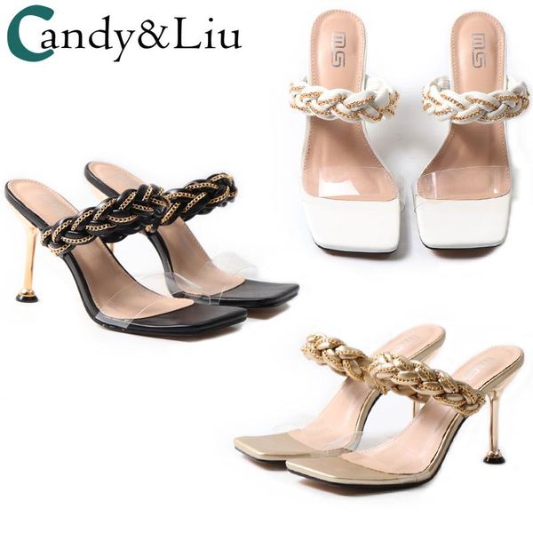 sandals summer 2021 korean version herringbone belt woven metal chain thin heel roman high heels wear outside the party, Black
sandals summer 2021 korean version herringbone belt woven metal chain thin heel roman high heels wear outside the party, Black