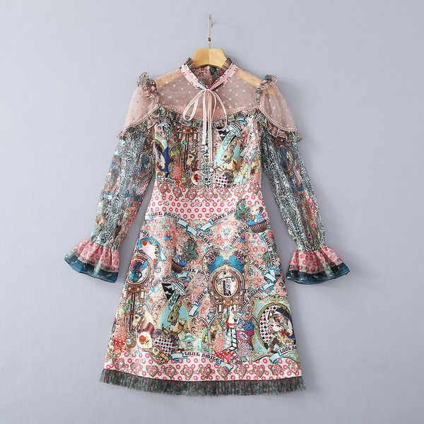 2021 long sleeve stand collar print fashion milan runway dress designer dress brand same style dress 0224-3, Black;pink
2021 long sleeve stand collar print fashion milan runway dress designer dress brand same style dress 0224-3, Black;pink