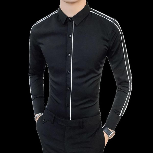 men's casual shirts 2021 office dress men slim fit long sleeve white black spring autumn male british style blouses
men's casual shirts 2021 office dress men slim fit long sleeve white black spring autumn male british style blouses