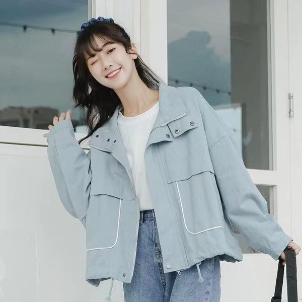 women's jackets all-match overalls jacket students 2021 spring and autumn girl korean solid color baseball uniform, Black;brown
women's jackets all-match overalls jacket students 2021 spring and autumn girl korean solid color baseball uniform, Black;brown