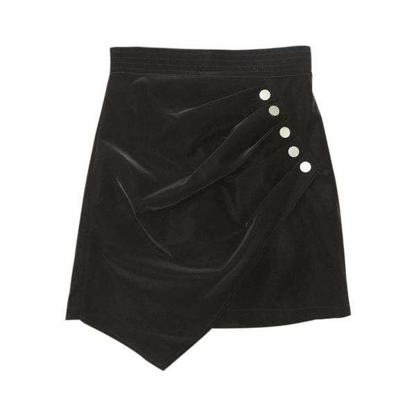 korean pu leather skirt irregular single breasted fold high waist buttock skirts, Black
korean pu leather skirt irregular single breasted fold high waist buttock skirts, Black