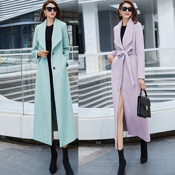 women's wool & blends boutique long woolen coats winter 2021 korean women lapel elegant thick warm jacket with belt cardigan outerwear, Black
women's wool & blends boutique long woolen coats winter 2021 korean women lapel elegant thick warm jacket with belt cardigan outerwear, Black