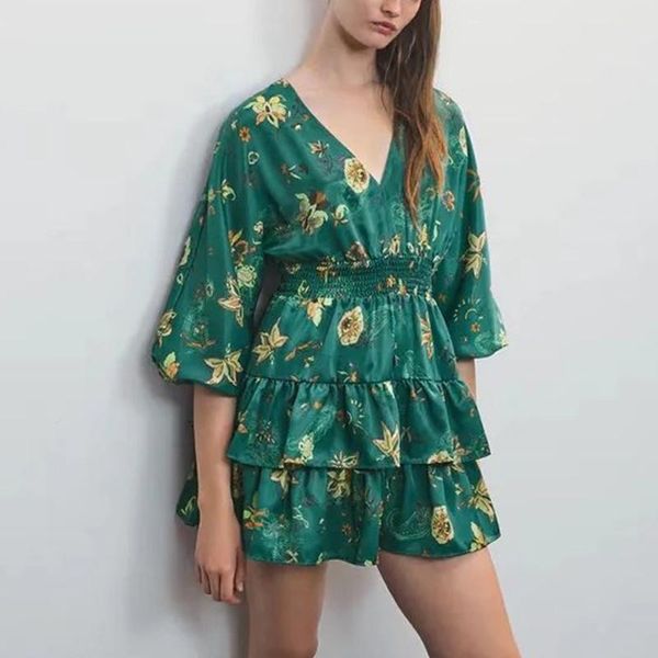 casual dresses green floral print women v-neck elastic waist laminated three quarter sleeve female mini dress vestidos beach party evening w, Black;gray
casual dresses green floral print women v-neck elastic waist laminated three quarter sleeve female mini dress vestidos beach party evening w, Black;gray
