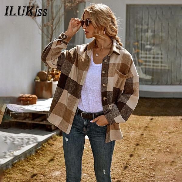 women's wool & blends fall women long sleeve plaid loose coat jacket casual warm overcoat fashion coats 2021 winter ladies clot, Black
women's wool & blends fall women long sleeve plaid loose coat jacket casual warm overcoat fashion coats 2021 winter ladies clot, Black