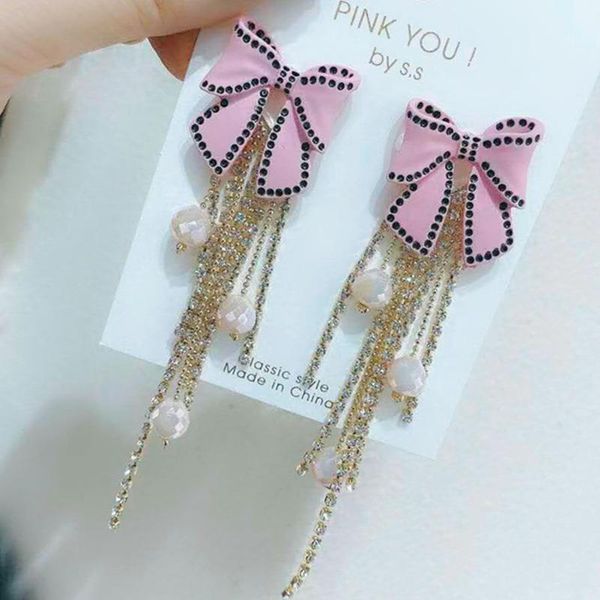 dangle & chandelier mwsonya fashion korean sweet pink bowknot long drop earrings for women holiday party jewelry tassel earings 2021, Silver
dangle & chandelier mwsonya fashion korean sweet pink bowknot long drop earrings for women holiday party jewelry tassel earings 2021, Silver
