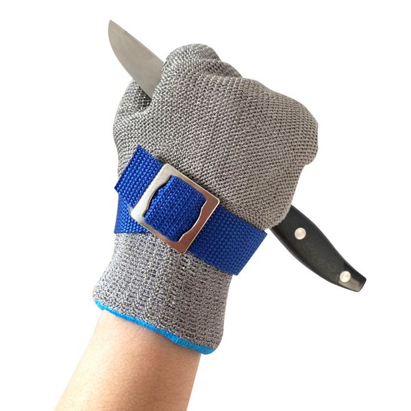 Image of cut resistant gloves safety glove with 316L stainless steel wire protective glove resist cutting for kitchen working gradening