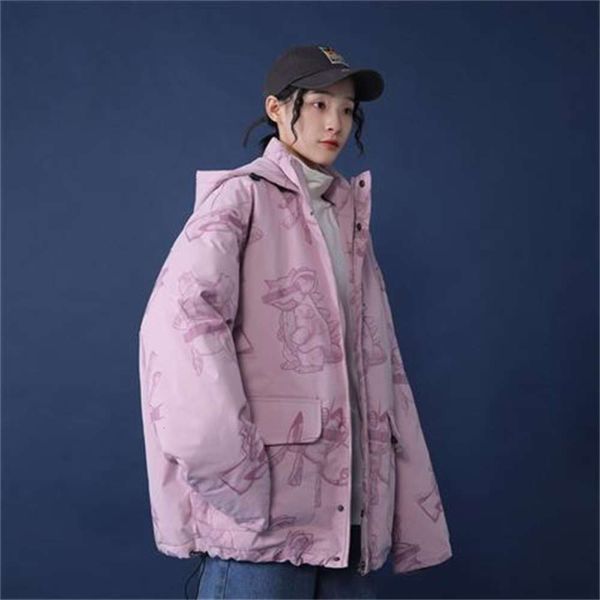 light luxuryhooded winter new coat 2019 women's korean cartoon printed loose thickened bread student cotton padded jacket brand, Black
light luxuryhooded winter new coat 2019 women's korean cartoon printed loose thickened bread student cotton padded jacket brand, Black