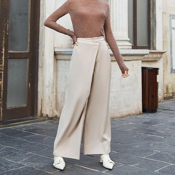 women's pants & capris ael street casual solid wide leg women 2021 spring fashion office ladies loose bottoms draped asymmetry femme, Black;white
women's pants & capris ael street casual solid wide leg women 2021 spring fashion office ladies loose bottoms draped asymmetry femme, Black;white