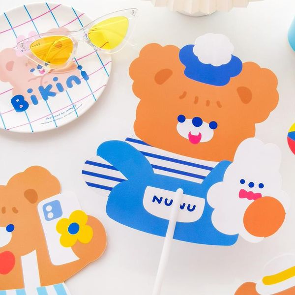 card holders summer children pvc hand fans portable cartoon bear theme fan korean ins type plastic mini creative party gift, Brown;gray
card holders summer children pvc hand fans portable cartoon bear theme fan korean ins type plastic mini creative party gift, Brown;gray