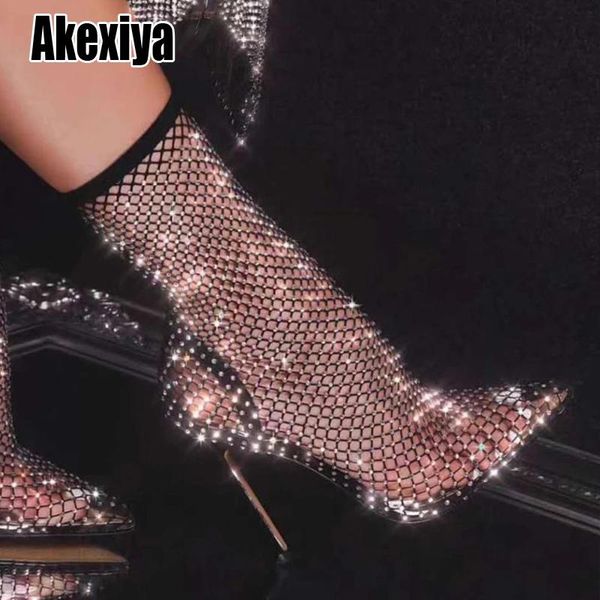 boots mesh ladies pointed toe rhinestone socks shoes woman high heel 2021 party wedding p974, Black
boots mesh ladies pointed toe rhinestone socks shoes woman high heel 2021 party wedding p974, Black