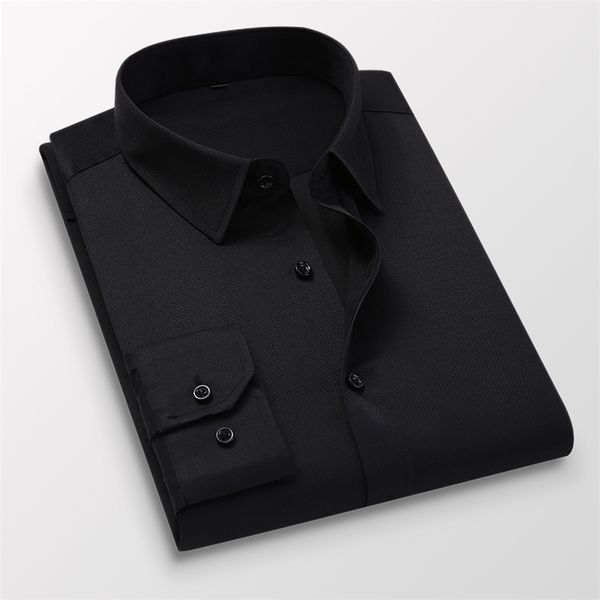 52 plus size mens business casual long sleeved shirt solid color white black cotton social dress shirts h849 210708
52 plus size mens business casual long sleeved shirt solid color white black cotton social dress shirts h849 210708