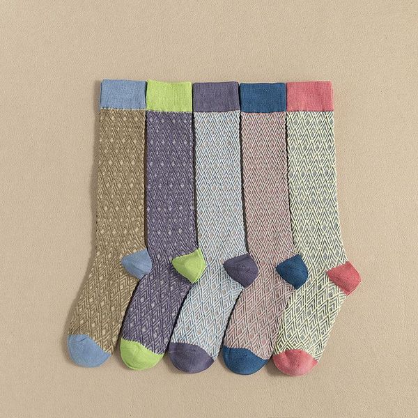 men's socks 1 pair and women's socks, diamond-shaped line mid-high tube calf knee cotton trendy, Black
men's socks 1 pair and women's socks, diamond-shaped line mid-high tube calf knee cotton trendy, Black