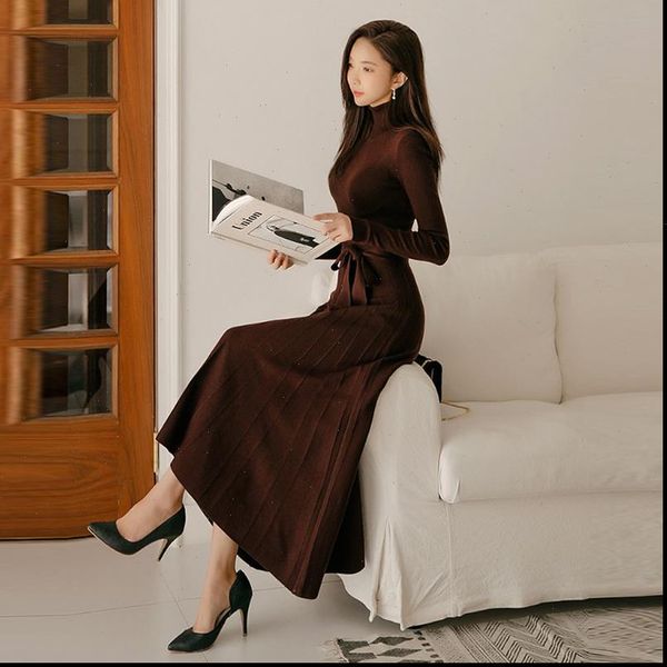 winter a line turtleneck women sweater dress 2021 lace up slim waist solid knitted pullover dress casual female long vestidos, Black;gray
winter a line turtleneck women sweater dress 2021 lace up slim waist solid knitted pullover dress casual female long vestidos, Black;gray
