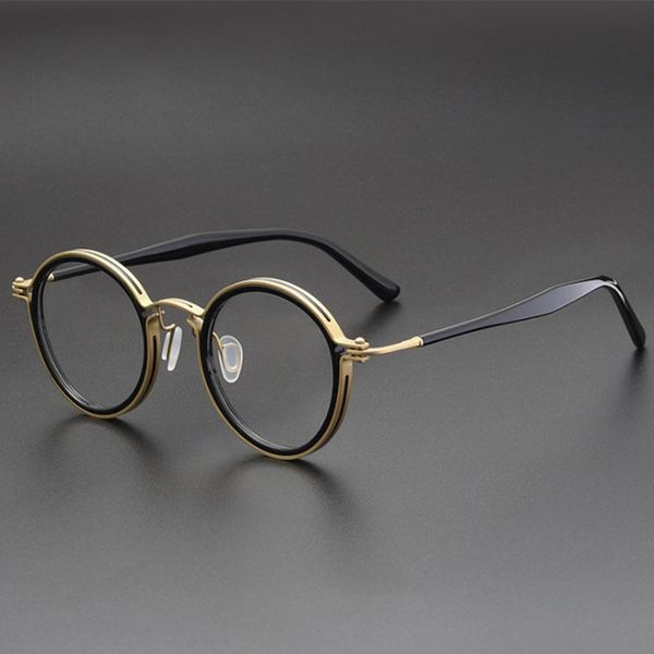 fashion sunglasses frames vintage round luxury pure titanium optical glasses men women computer eyeglasses 50235, Black
fashion sunglasses frames vintage round luxury pure titanium optical glasses men women computer eyeglasses 50235, Black
