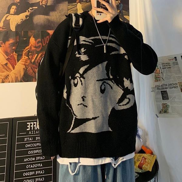 men's sweaters 2021 men streetwear harajuku vintage knitted sweater autumn winter loose thicken warm hip hop pullover top, White;black
men's sweaters 2021 men streetwear harajuku vintage knitted sweater autumn winter loose thicken warm hip hop pullover top, White;black