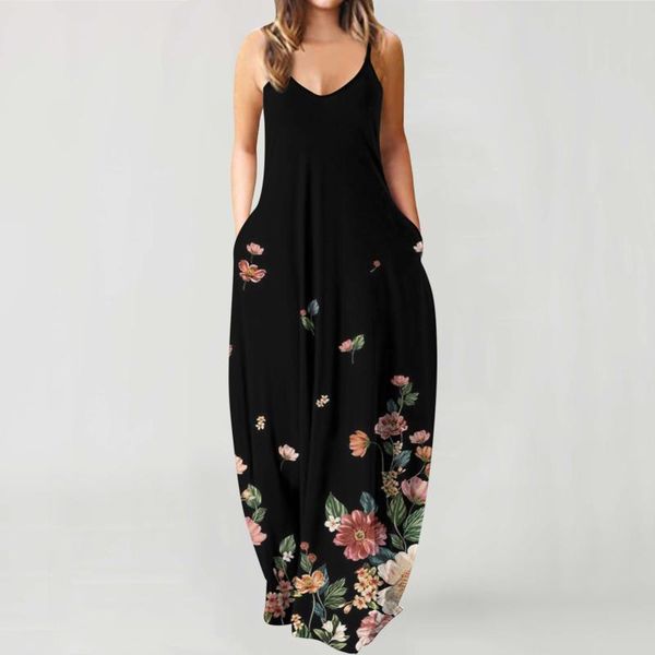 casual dresses women maxi dress summer v-neck flower print long fashion pockets sleeveless loose female vestidos plus size, Black;gray
casual dresses women maxi dress summer v-neck flower print long fashion pockets sleeveless loose female vestidos plus size, Black;gray