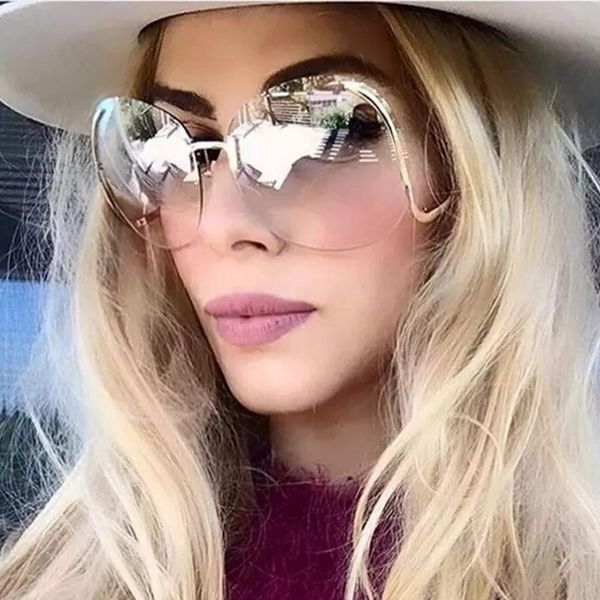 sunglasses round shape rimless women vintage brand designer square sun glasses shades female pilot big frames eyeglasses uv400, White;black
sunglasses round shape rimless women vintage brand designer square sun glasses shades female pilot big frames eyeglasses uv400, White;black