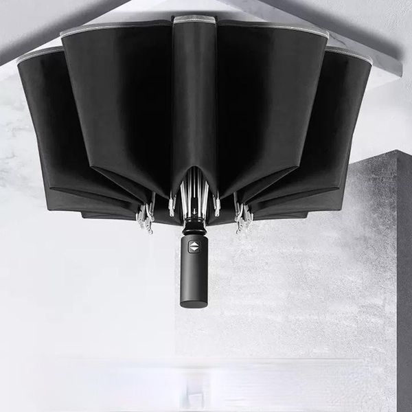 umbrellas automatic reverse folding umbrella with three folds and ten ribs for men's business firm strong, good wind resistance
umbrellas automatic reverse folding umbrella with three folds and ten ribs for men's business firm strong, good wind resistance