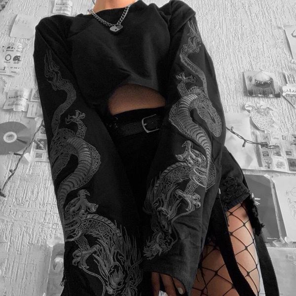 women's hoodies & sweatshirts gothic women autumn 2021 dragon print fashion sweatshirt long sleeve pullover streetwear crop hoodie, Black
women's hoodies & sweatshirts gothic women autumn 2021 dragon print fashion sweatshirt long sleeve pullover streetwear crop hoodie, Black