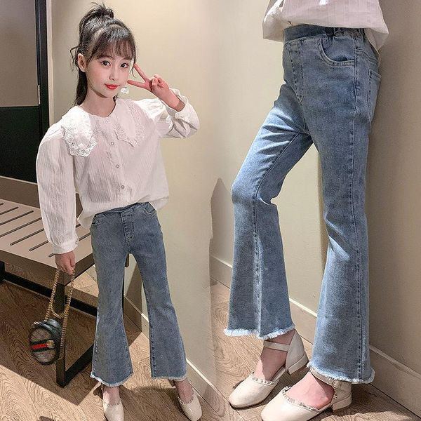 2021 spring autumn kids girls high elastic waist solid long flare jeans pants children clothing fashion solid denim trousers c20, Blue
2021 spring autumn kids girls high elastic waist solid long flare jeans pants children clothing fashion solid denim trousers c20, Blue