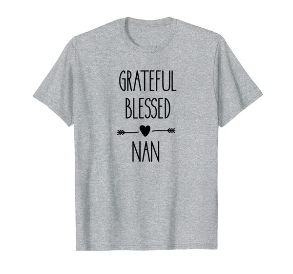 blessed grateful nan t-shirt gift tee arrow heart for women, White;black