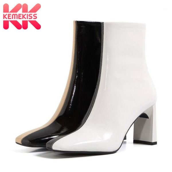 boots kemekiss women genuine leather ankle mixed color zipper square toe thick high heel party shoes outdoor fashion size 34-401, Black
boots kemekiss women genuine leather ankle mixed color zipper square toe thick high heel party shoes outdoor fashion size 34-401, Black