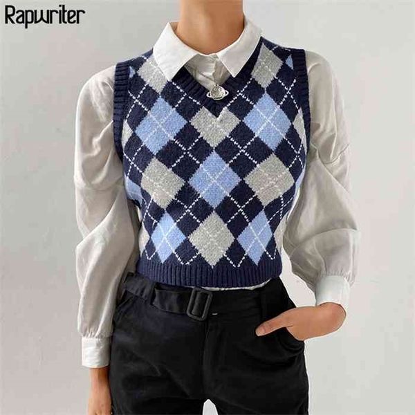 england style argyle plaid knit sweater vest women sleeveless v neck crop casual autumn outwear clothes y2k femme, Black;white
england style argyle plaid knit sweater vest women sleeveless v neck crop casual autumn outwear clothes y2k femme, Black;white