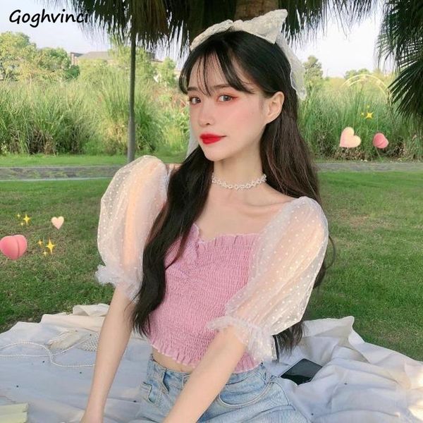 women's blouses & shirts cropped patchwork chiffon short puff sleeve sweet slim summer korean style trendy square collar casual feminin, White
women's blouses & shirts cropped patchwork chiffon short puff sleeve sweet slim summer korean style trendy square collar casual feminin, White