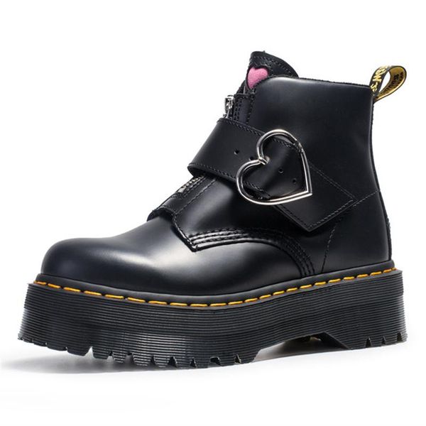boots genuine leather pink love buckle student zipper thick-soled breathable motorcycle women's short tube low-top, Black
boots genuine leather pink love buckle student zipper thick-soled breathable motorcycle women's short tube low-top, Black