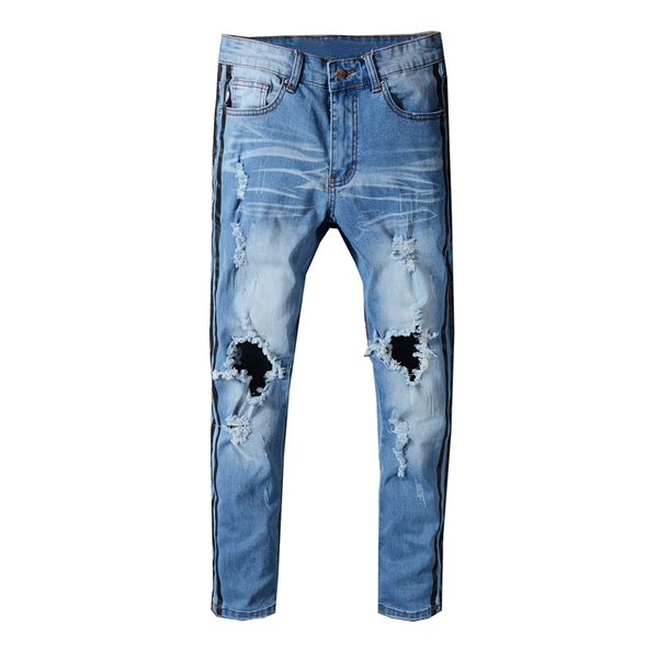 2021 new european and american street jeans men's tide ripped big holes scratched beggar denim pants stretch male trousers 5312 i5cr, Blue
2021 new european and american street jeans men's tide ripped big holes scratched beggar denim pants stretch male trousers 5312 i5cr, Blue