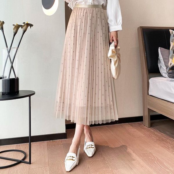skirts 2021 woman skirt elastic high waist rhinestone mesh women a-line pleated casual mujer faldas femme jupes, Black
skirts 2021 woman skirt elastic high waist rhinestone mesh women a-line pleated casual mujer faldas femme jupes, Black